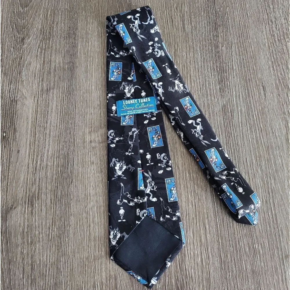 Vintage 1997 Looney Tunes- Bugs Bunny Stamps Tie Necktie